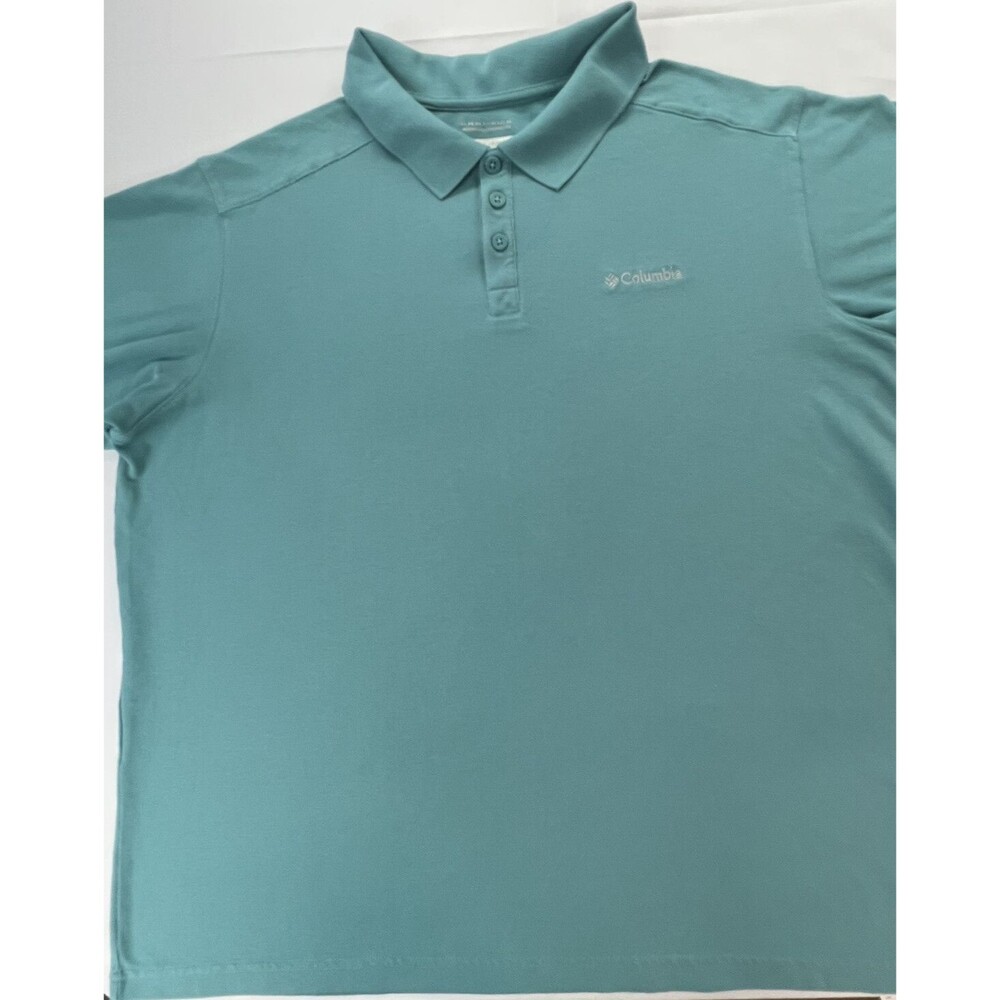 Columbia Mens Green Short Sleeve Omni-Wick Casual Polo Shirt Size XXL